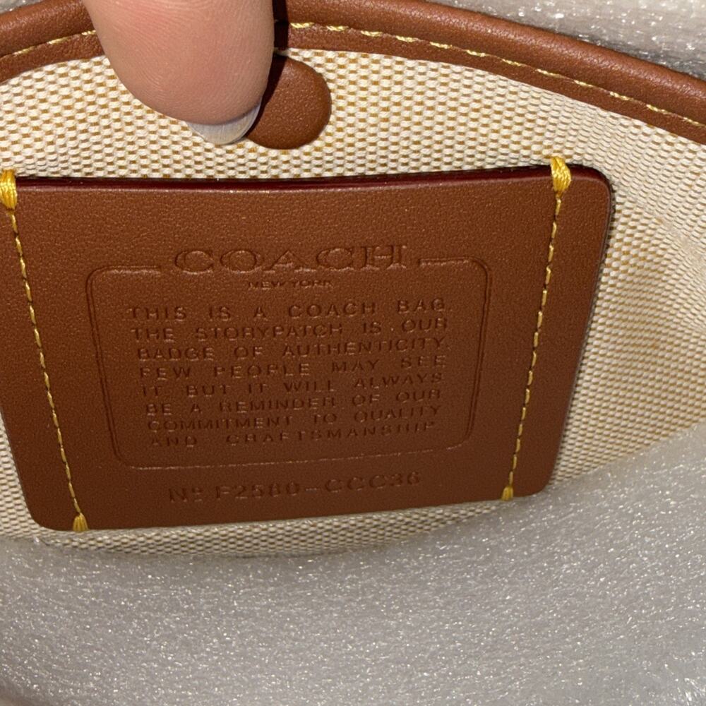 Coach Women's Waverly Bag CCC36 Honey Brown Leather Purse - Picture 8 of 9